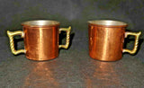 Vintage "Colonial Virginia" Hand Hammered Copper 2.5" Tall Cream & Sugar Set