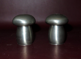 Vintage Pair 2.5" Mushroom Style Salt & Pepper Shakers - Kirk Pewter by Hanle