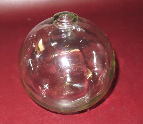 Collectible Large 5" Clear Glass Fishing Net Float - Stamped 20-2-5