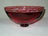 Dennis K. Mullen 1994 Signed Hand Blown Ruby Pink Studio Art Glass 14" Bowl