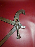 Antique 26" Long Unusual Large Cast Iron Adjustable Wrench Farm Tool