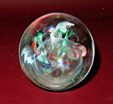 Collectible 3" Modern Multi-Color Millefiori Hand Blown Art Glass Paperweight