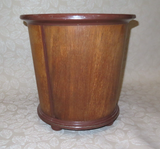 Retro Style 13.5" Tall Wood Wastebasket Garbage Can w/ Metal Rim & Base