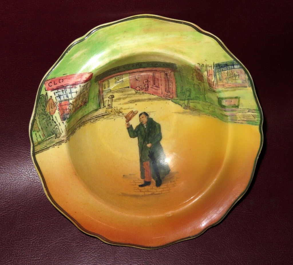 Vintage 6.5" Royal Doulton Dickens Ware "Mr. Squeers" Round Bowl Dish D.5175(?)