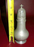 Vintage 6" Tall Pewter Muffineer Shaker - LH Vaughn - Taunton, MASS