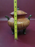 Vintage Southeast Asian Style 8" Tall Hand Woven Rattan Lidded Pot Shape Basket