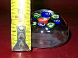 Collectible 2.5" Modern Multi-Color Millefiori Hand Blown Art Glass Paperweight
