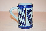 Unique 5.25" Tall Hand Crafted Blue German Pottery Stein w/ Glazed Lion Decor