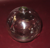 Collectible Large 5" Clear Glass Fishing Net Float - Stamped 20-2-5
