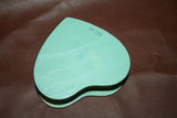 Hand Made Arts & Crafts Painted Signed Flip-Lid Heart Shaped Wooden Jewelry Box