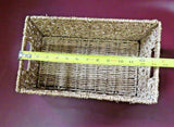 Vintage Style Rectangular Double-Handled Woven Rope Basket w/ Flip-Up Bottom