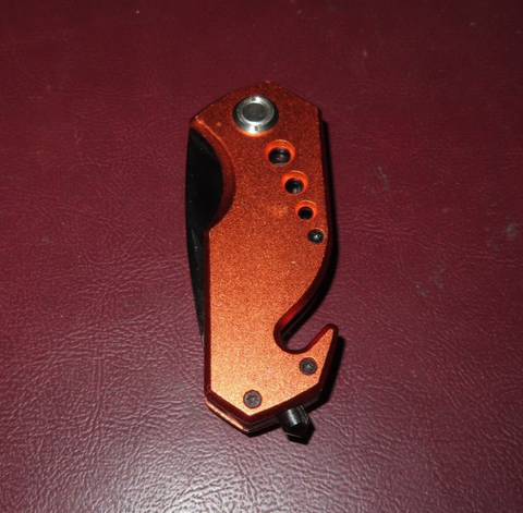 Small 6" Long Orange & Black Folding Pocket Knife w/ Belt Loop