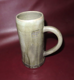 Vintage 8" Tall Signed English Style 1L Turned Pottery Beer Mug - Stamped "E.S."