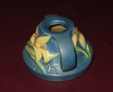 Vintage Roseville Art Pottery Blue Zephyr Lilly Candlestick Holder 1162-2"