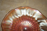 Vintage 5.5" Marigold Carnival Glass Wavy Lip Pedestal Compote Dish