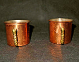 Vintage "Colonial Virginia" Hand Hammered Copper 2.5" Tall Cream & Sugar Set