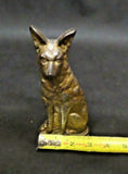 Antique Pair 6.5" Tall Cast Iron Coyote Dog Bookends w/ Antique Gilt Finish