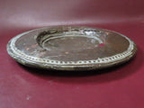 Antique Turkish Style 13.5" Round Hammered Copper Serving Platter - As-Is Damage