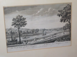 Antique Framed Rob Sayer English Engraving Print "The North View of Row Hampton"