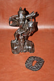 Vintage Hand Carved 13" Tall Chinese Wooden Fisherman Sculpture Figure