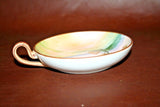 Vintage Nippon Japanese Porcelain Loop Handle Dish w/ Hand Painted Cottage Scene