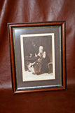 Antique Wood Framed C. Bisschop Dutch Art Print "Beside the Cradle" - Braun & Co