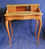 Vintage Reproduction Louis XV Style 35" Inlaid Bleached Mahogany Secretary Desk