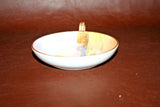 Vintage Nippon Japanese Porcelain Loop Handle Dish w/ Hand Painted Cottage Scene