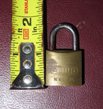 Vintage Small 1.75" ABUS Lock Co Brass Padlock No. 65/25 & Key - Made in Germany