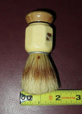 Vintage Retro 4" Shaving Brush w/ Octagon Off-White Bakelite & Wood Handle