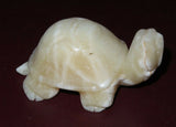 Vintage Collectible 4" Long Hand Carved Onyx Box Turtle Figure Sculpture