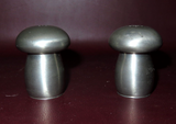 Vintage Pair 2.5" Mushroom Style Salt & Pepper Shakers - Kirk Pewter by Hanle