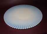 Vintage 30s Monax MacBeth-Evans White Vaseline Uranium Glass Petal-Ware Platter