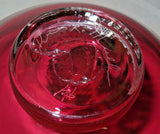 Dennis K. Mullen 1994 Signed Hand Blown Ruby Pink Studio Art Glass 14" Bowl