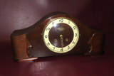 Vintage Goodwin Precision Art Deco Oak Wood Case Camel Back Mantel Clock - As-Is