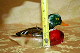 Unique Vintage Unused 9" Long Sculpted Wax Male Mallard Duck Candle