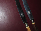 Pair Vintage German 8.5" Rostfrei Solingen Stag Handle Butter Dinner Knives