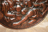 Antique Style Hammered 18" Copper Wash Spelter Pilgrim Pub Scene Wall Plaque