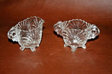 Classic Cambridge Footed Clear Glass Cream & Sugar Set - Caprice Style
