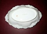 Antique Fine R.S. Prussia Porcelain Water Lily & Gilt 13" Long Oval Serving Bowl