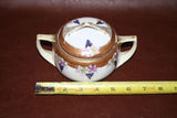 Vintage Japanese Hand Pained Nippon Porcelain & Gilt Lidded Sugar Bowl