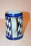 Unique 5.25" Tall Hand Crafted Blue German Pottery Stein w/ Glazed Lion Decor