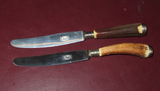 Pair Vintage German 8.5" Rostfrei Solingen Stag Handle Butter Dinner Knives