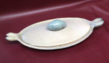 Vintage 23" Long Heavy Pottery Fish Cooker Poacher Platter w/ Handles & Lid