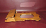 Vintage Mid Century 16" Tall Birchwood Hanging Wall Pocket Key Holder w/ Mirror