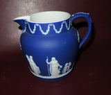 Vintage 5" Tall Wedgwood Vibrant Cobalt Blue Jasperware Pitcher No. 36 - England