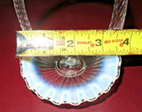 Vintage Small 5" Fenton Clear to White Wavy Lip Twist Handle Art Glass Basket