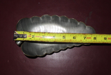 Vintage 8" Long Leaf Shaped Etched Pewter Leaf Bowl Dish