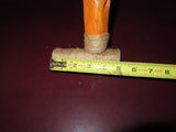 Vintage 38" Hand Carved Spooky Face Arts & Crafts Style Wood Walking Stick Cane