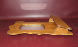 Vintage Mid Century 16" Tall Birchwood Hanging Wall Pocket Key Holder w/ Mirror